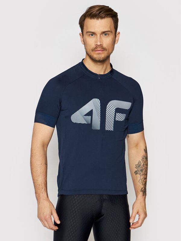 4F 4F Тениска от техническо трико H4L21-RKM001 Тъмносин Slim Fit