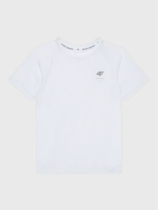 4F 4F Тениска от техническо трико HJZ22-JTSMF002 Бял Regular Fit