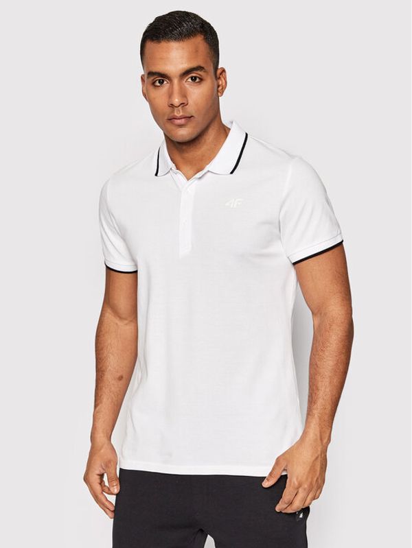 4F 4F Тениска с яка и копчета H4L22-TSM357 Бял Regular Fit