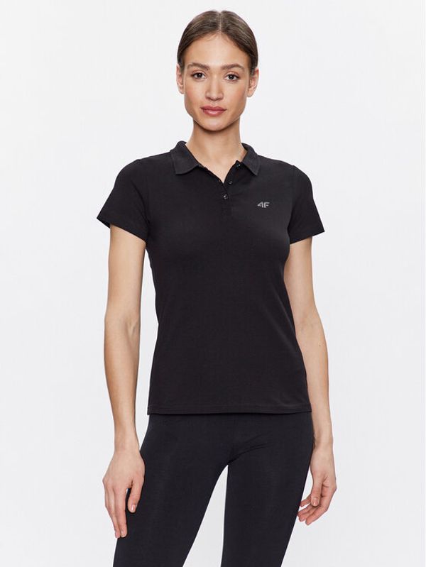 4F 4F Тениска с яка и копчета H4Z22-TSD355 Черен Regular Fit