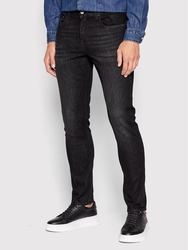 7 For All Mankind 7 For All Mankind Дънки Slimmy Tapered JSMXB820LK Черен Slim Fit