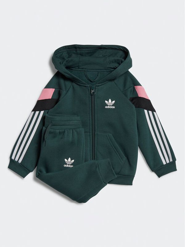 adidas adidas Анцуг Full-Zip Hoodie Set HL2208 Зелен Regular Fit