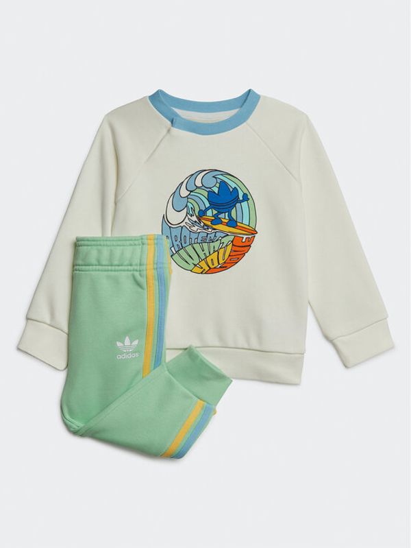 adidas adidas Анцуг Graphic Print Crew Set IB8615 Бял Regular Fit