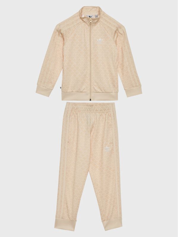 adidas adidas Анцуг Monogram Print Tracksuit H62937 Бял Regular Fit