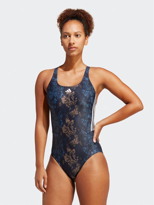 adidas adidas Бански костюм 3-Stripes Graphic Swimsuit HS5320 Син