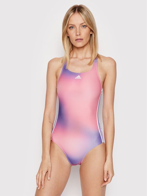 adidas adidas Бански костюм Melbourne Print 3-Stripes HA6006 Розов