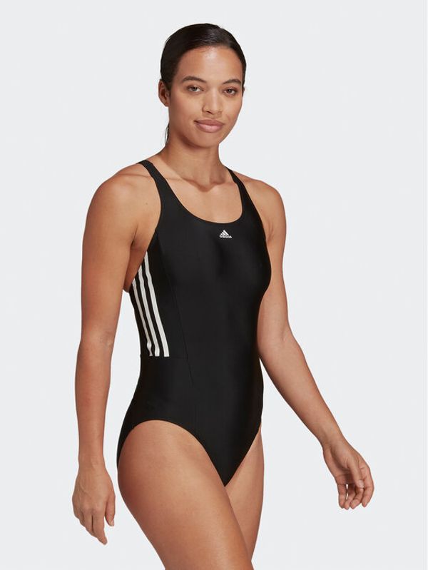 adidas adidas Бански костюм Mid 3-Stripes Swimsuit HA5993 Черен