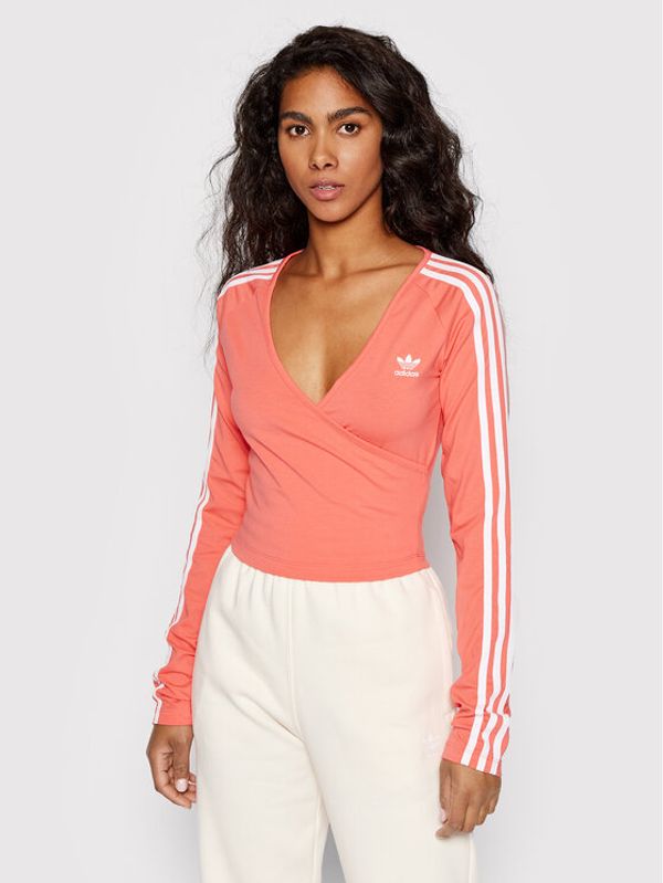 adidas adidas Блуза adicolor Classics HC2050 Червен Slim Fit