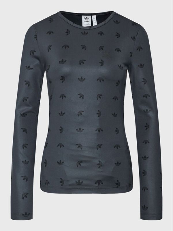 adidas adidas Блуза Allover Print HL9137 Черен Slim Fit