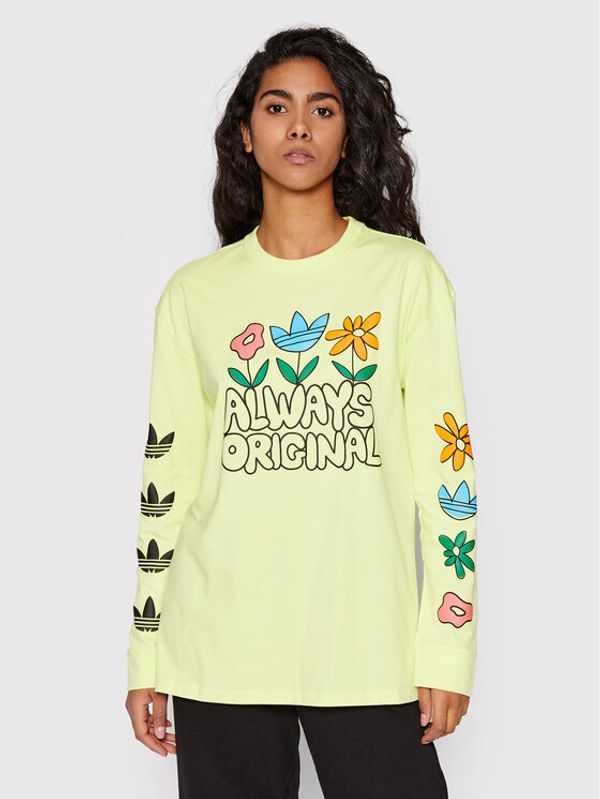 adidas adidas Блуза Always Original Graphic HC5428 Жълт Loose Fit