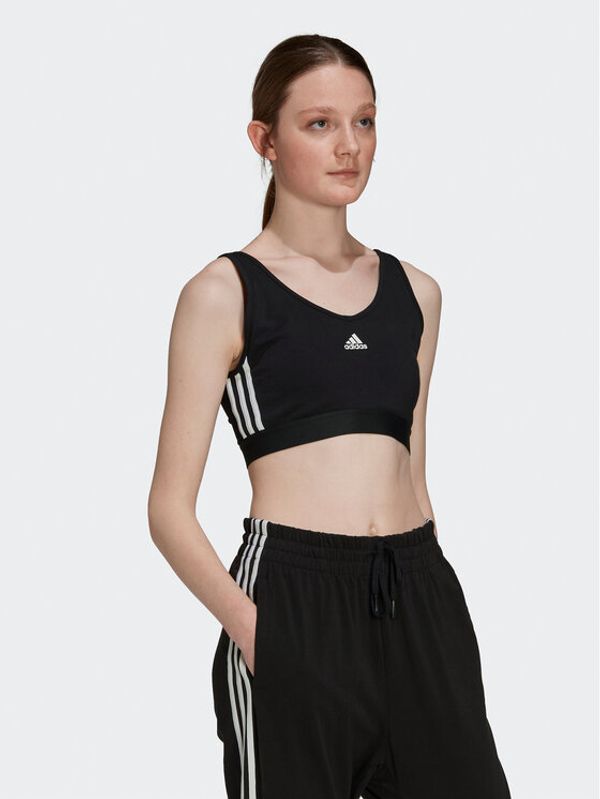 adidas adidas Блуза Essentials 3-Stripes Crop Top With Removable Pads GS1343 Черен