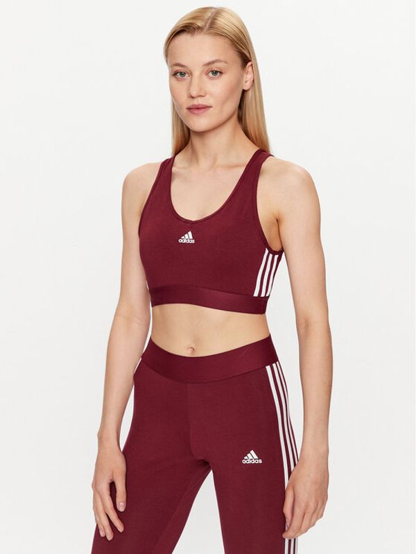 adidas adidas Блуза Essentials 3-Stripes Crop Top With Removable Pads IK8320 Червен