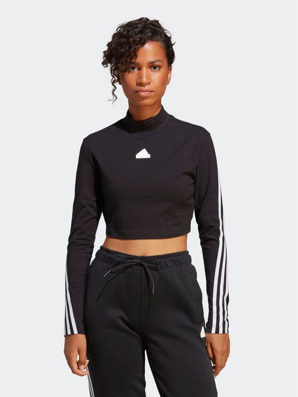 adidas adidas Блуза Future Icons 3-Stripes Mock Neck Top HT4702 Черен Slim Fit