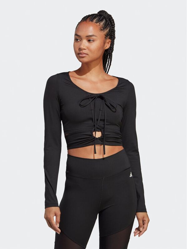 adidas adidas Блуза Training Dance Long-Sleeve Top HS2326 Черен Slim Fit