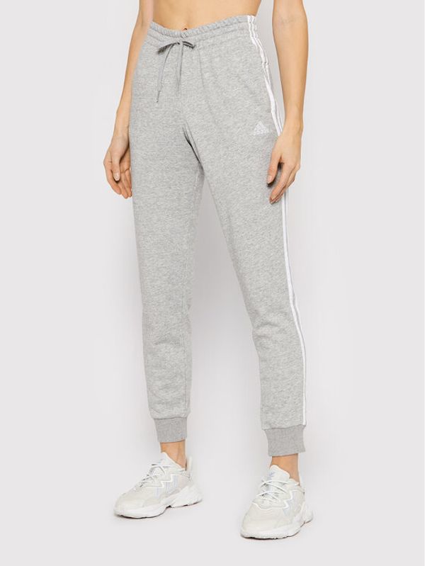 adidas adidas Долнище анцуг Essentials French Terry 3-Stripes GM8735 Сив Slim Fit
