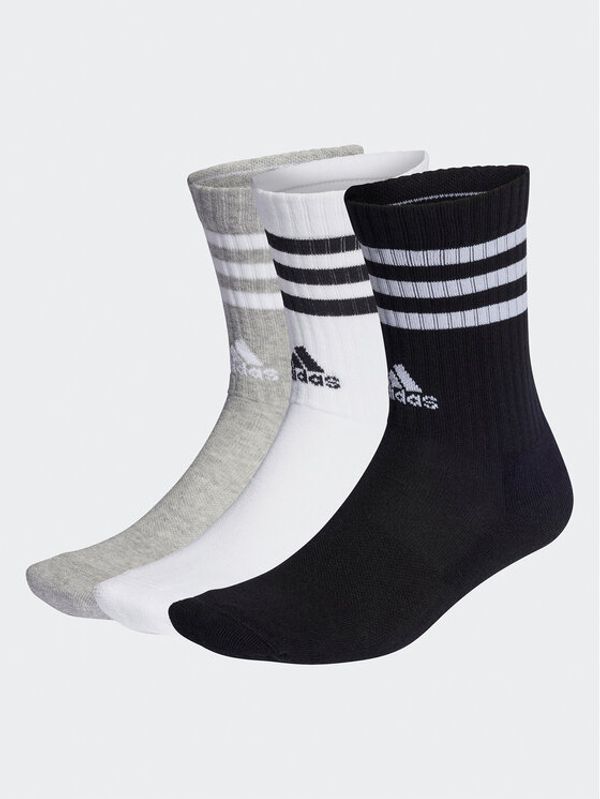 adidas adidas Дълги чорапи unisex 3-Stripes Cushioned Crew Socks 3 Pairs IC1323 Сив