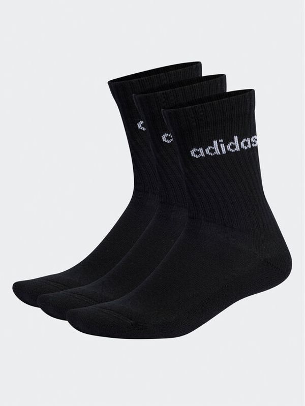 adidas adidas Дълги чорапи unisex Linear Crew Cushioned Socks 3 Pairs IC1301 Черен