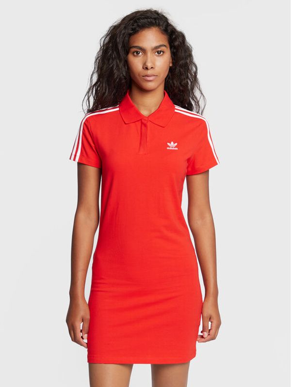 adidas adidas Ежедневна рокля adicolor Classics HM2163 Червен Slim Fit