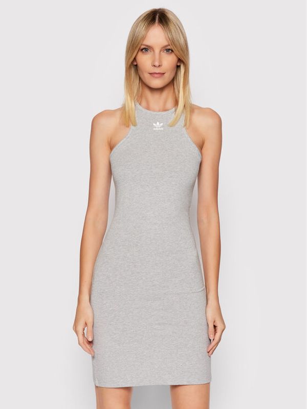 adidas adidas Ежедневна рокля adicolor Essentials HF7486 Сив Slim Fit