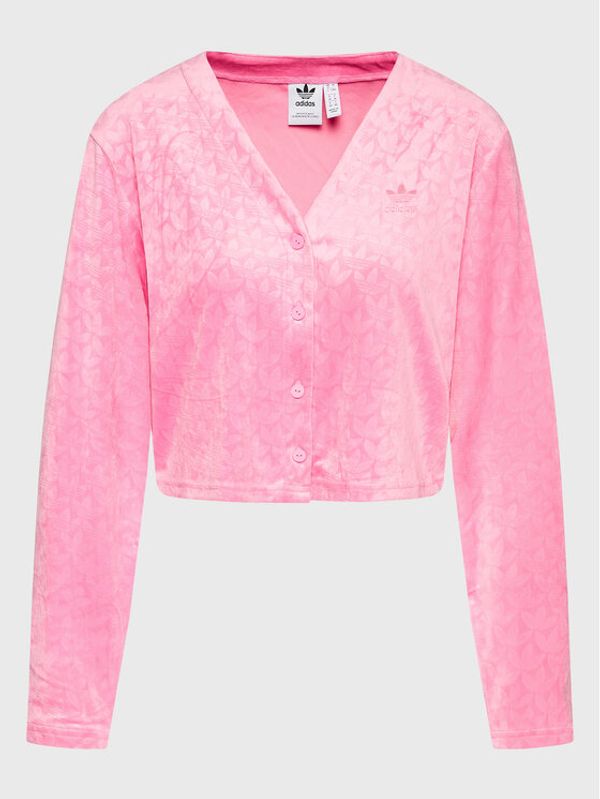 adidas adidas Кардиган Velvet Embossed Monogram HL9115 Розов Regular Fit