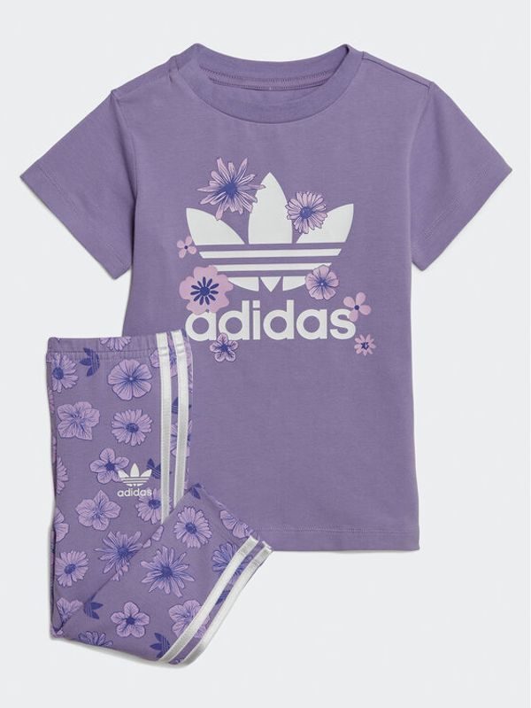 adidas adidas Клин Floral Dress Leggings Set IC8760 Виолетов Slim Fit