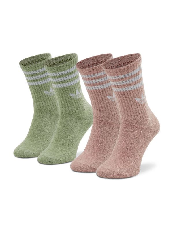 adidas adidas Комплект 2 чифта дълги чорапи дамски Cozy Mid-Cut Crew HC9535 Розов