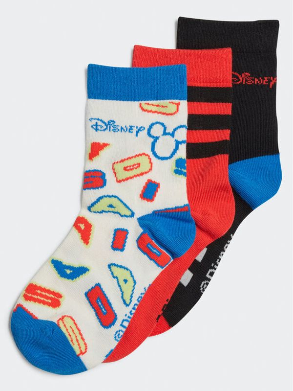 adidas adidas Комплект 3 чифта дълги чорапи детски Mickey Mouse Crew Socks 3 Pairs IB6776 Черен