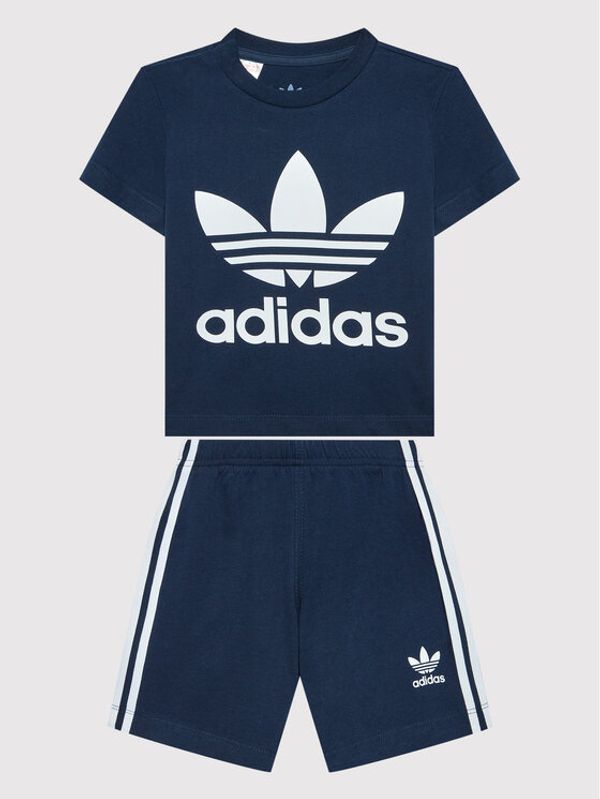 adidas adidas Комплект тишърт и спортни шорти Trefoil HK7482 Тъмносин Regular Fit