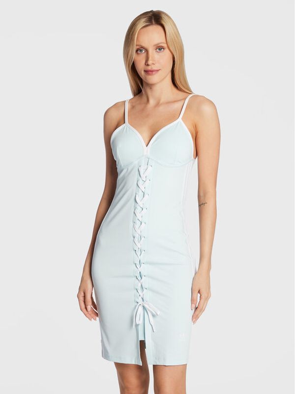 adidas adidas Лятна рокля Always Original Laced Strap HK5088 Син Slim Fit