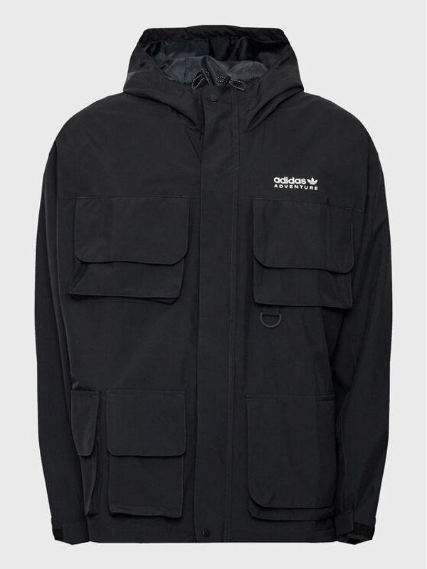adidas adidas Преходно яке Adventure HK4996 Черен Loose Fit