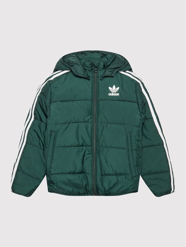 adidas adidas Пухено яке adicolor HK0386 Зелен Regular Fit