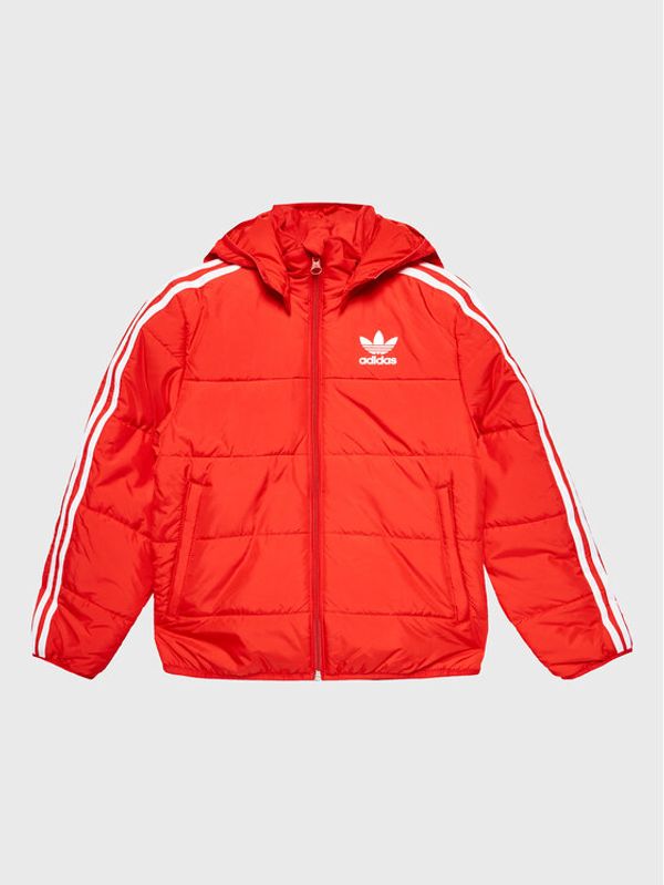 adidas adidas Пухено яке adicolor HK0387 Червен Regular Fit