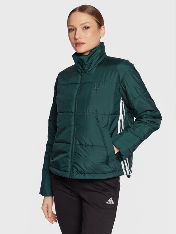adidas adidas Пухено яке HK5254 Зелен Loose Fit