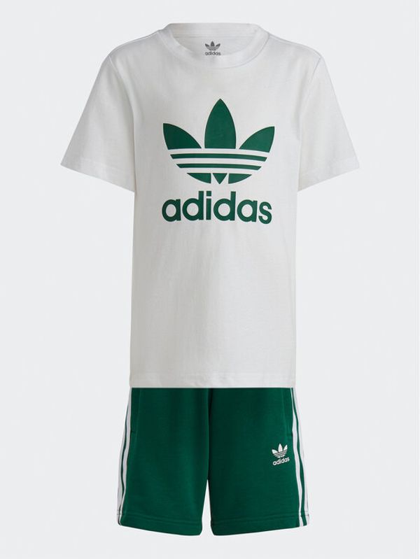 adidas adidas Спортен екип Adicolor Shorts and Tee Set IB8663 Зелен Regular Fit