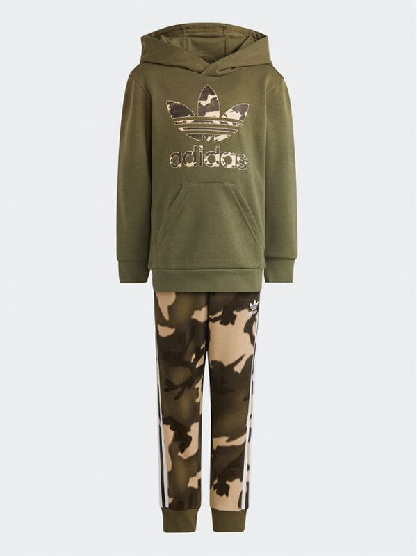 adidas adidas Спортен екип Camo Hoodie Set IC2133 Зелен Regular Fit