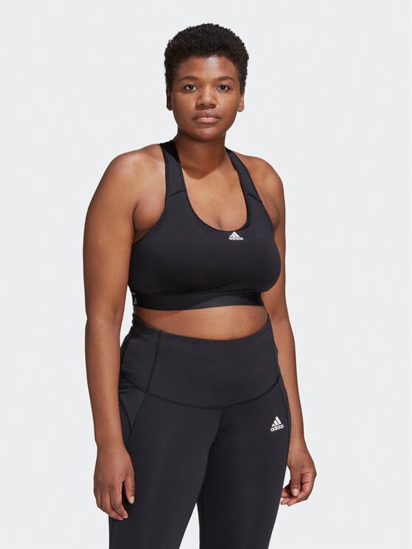 adidas adidas Спортен сутиен adidas Powerreact Training Medium-Support Bra (Plus Size) HC7492 Черен