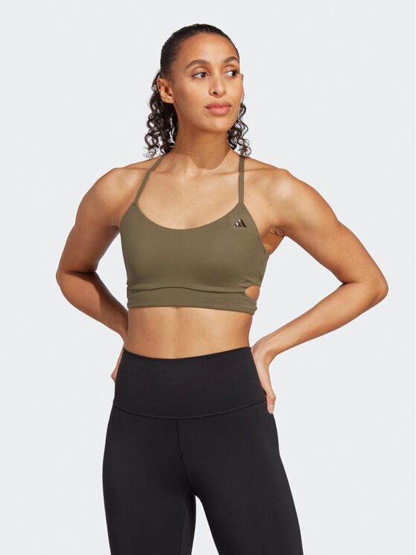 adidas adidas Спортен сутиен Yoga Studio Light-Support Longline Bra HY1106 Зелен