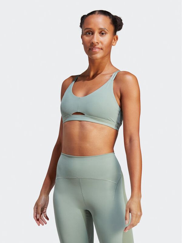 adidas adidas Спортен сутиен Yoga Studio Luxe Light-Support Bra HR3038 Зелен