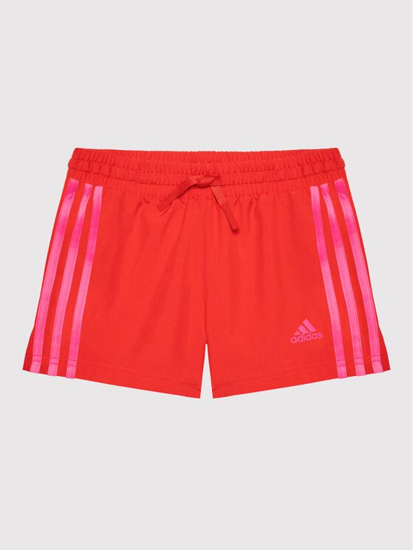 adidas adidas Спортни шорти 3 Stripes HE2014 Червен Regular Fit