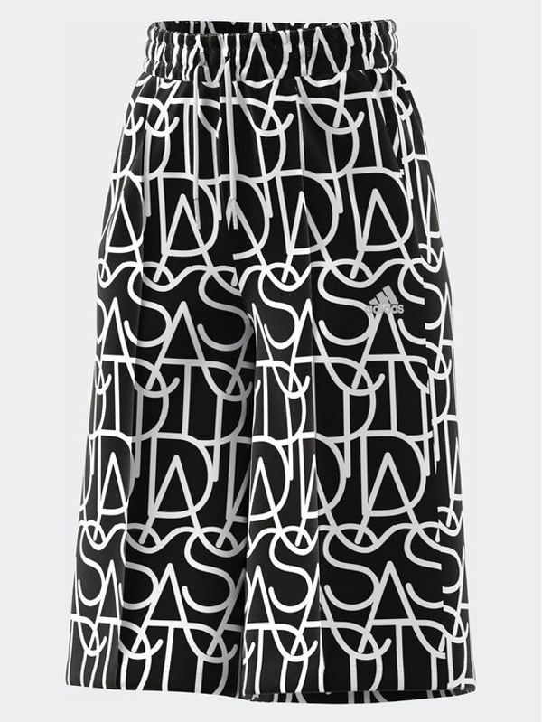 adidas adidas Спортни шорти adidas Allover Graphic Culottes IC5701 Черен Regular Fit