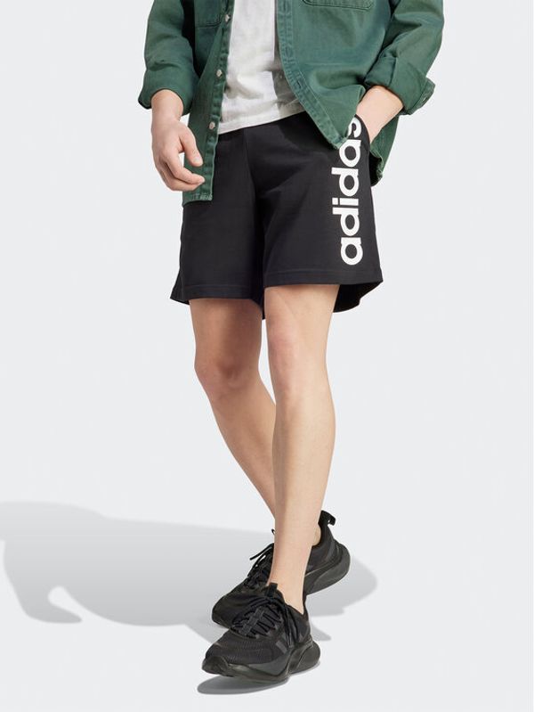 adidas adidas Спортни шорти AEROREADY Essentials Single Jersey Linear Logo Shorts IC0062 Черен Regular Fit