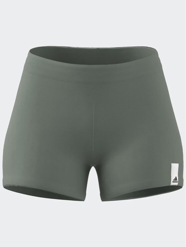 adidas adidas Спортни шорти Lounge Rib Booty Shorts IC8759 Зелен Fitted Fit