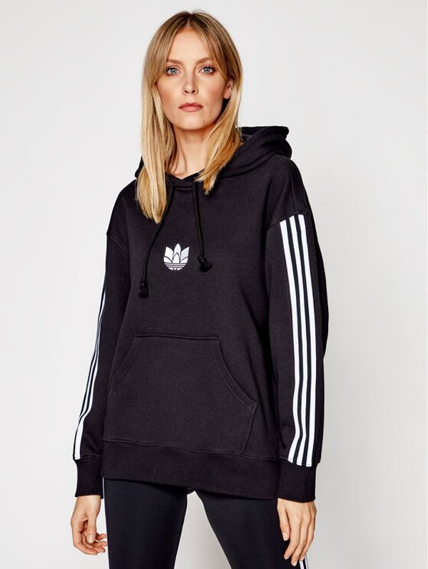 adidas adidas Суитшърт adicolor 3D Trefoil GN2931 Черен Oversize