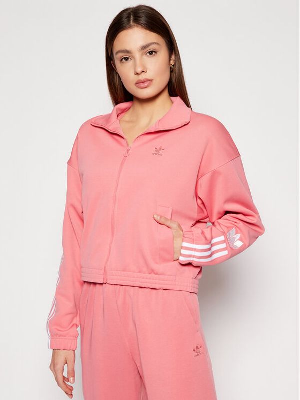 adidas adidas Суитшърт adicolor 3D Trefoil Track GN6707 Розов Regular Fit
