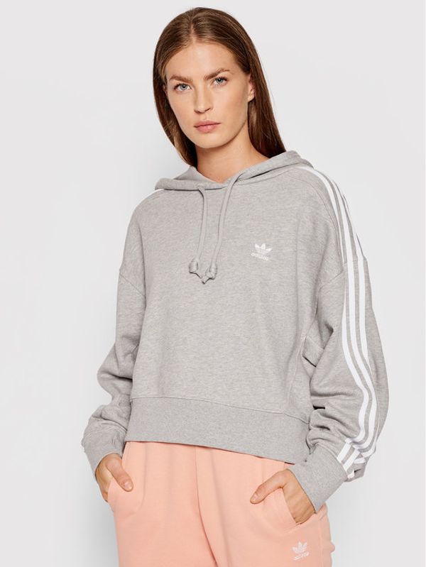 adidas adidas Суитшърт adicolor Classics Crop H34615 Сив Relaxed Fit