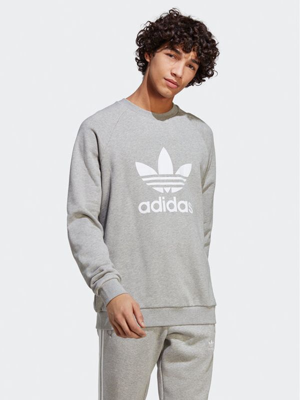 adidas adidas Суитшърт Adicolor Classics Trefoil Crewneck Sweatshirt IA4857 Сив Regular Fit