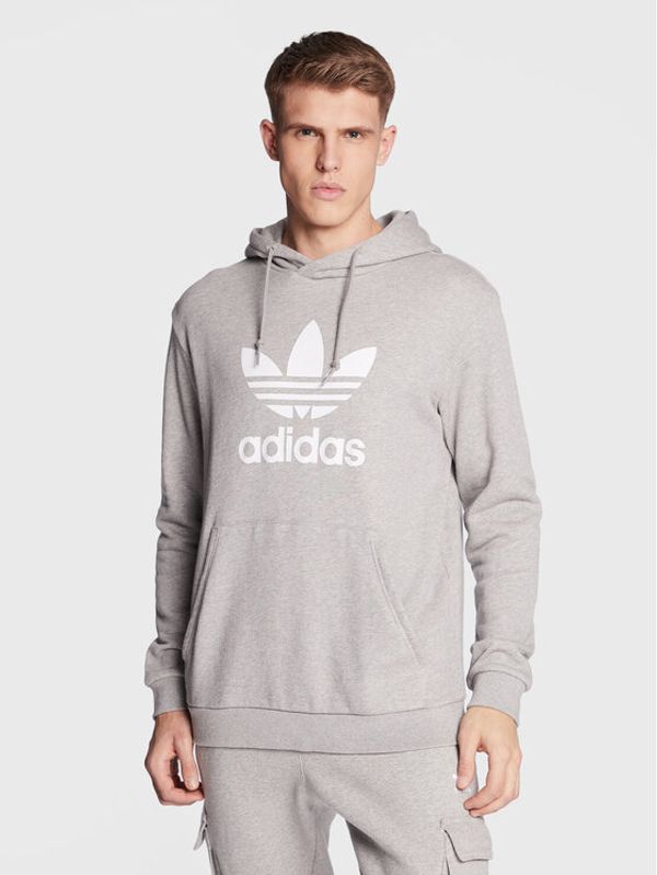 adidas adidas Суитшърт Adicolor Classics Trefoil Hoodie IA4884 Сив Regular Fit