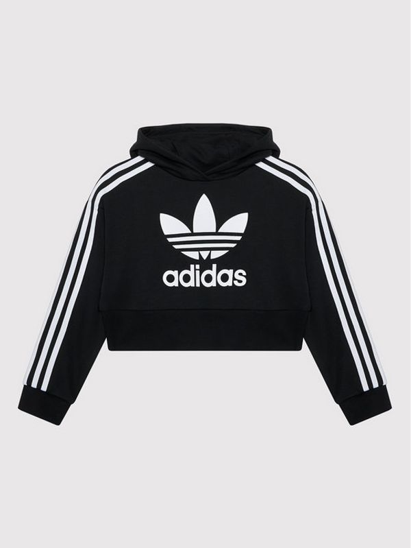 adidas adidas Суитшърт adicolor Cropped H32337 Черен Loose Fit