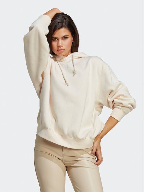 adidas adidas Суитшърт Adicolor Essentials Boyfriend Hoodie IC8343 Бежов Loose Fit