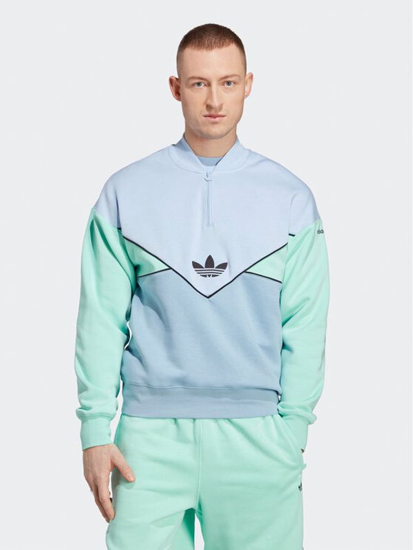 adidas adidas Суитшърт Adicolor Seasonal Archive Half-Zip Crew Sweatshirt HR5340 Син Regular Fit